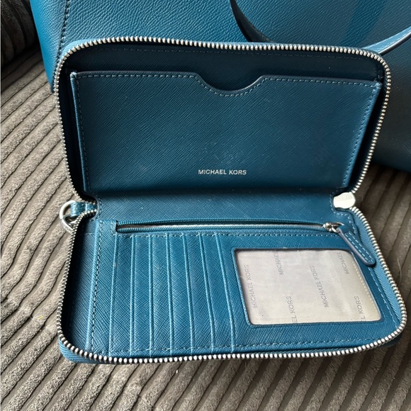 Michael Kors Teal Pebbled Leather Tote - Picture 6 of 6